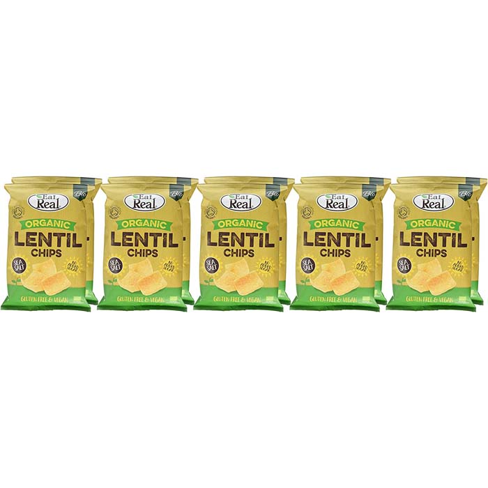 Eat Real - Organic Lentil Chips Sea Salt - 10-Pack, 100g