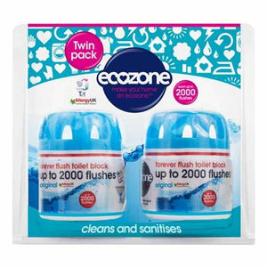 Ecozone - Original Forever Flush Toilet Block, Twin Pack of 2