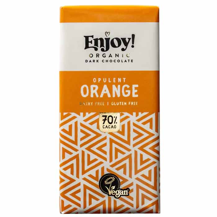 Enjoy! - 70% Dark Chocolate Bar - Opulent Orange (1 Bar), 70g