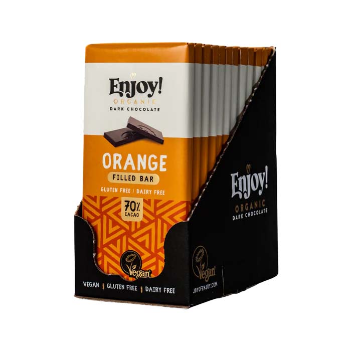 Enjoy! - Caramel Filled Chocolate Bar - Opulent Orange (12 Bars), 70g 