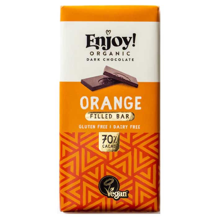 Enjoy! - Caramel Filled Chocolate Bar - Opulent Orange (1 Bar), 70g 