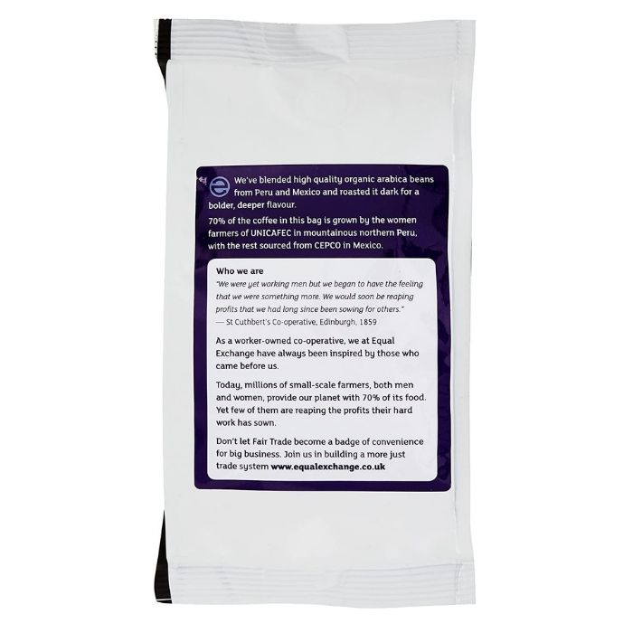 Equal Exchange - Dark City Roast & Ground Coffee, 227g - back