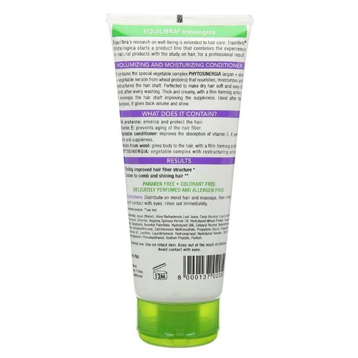 Equilibra - Aloe Vera Volumizing & Moisturising Shine Conditioner, 200ml - back