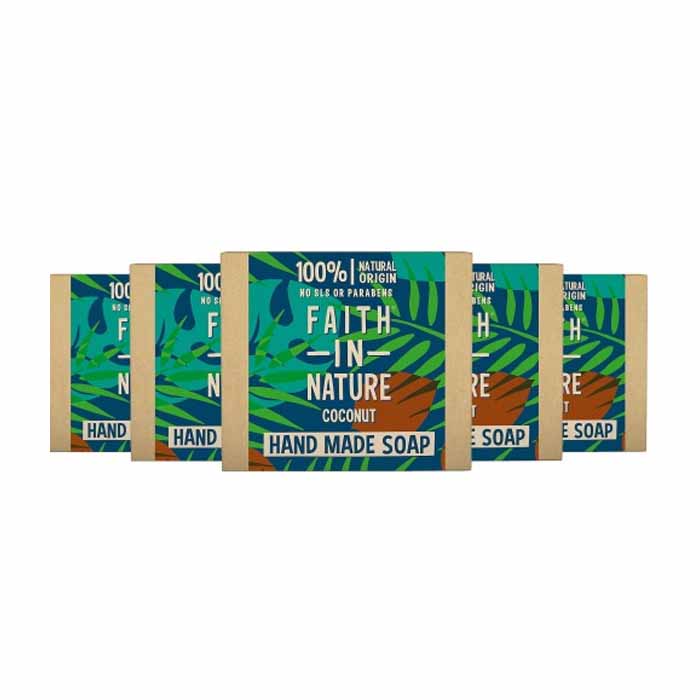 Faith In Nature - Coconut Soap, 100g  Pack of 6