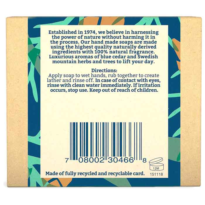 Faith In Nature - Fragrance-Free Handmade Soap Bar - Blue Cedar, 100g  - back