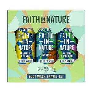 Faith In Nature - Body Wash Travel Set, 3x100ml