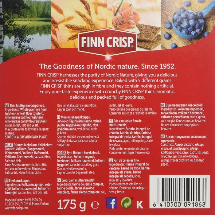 Finn Crisp - Multigrain Slims Crispbreads, 175g back