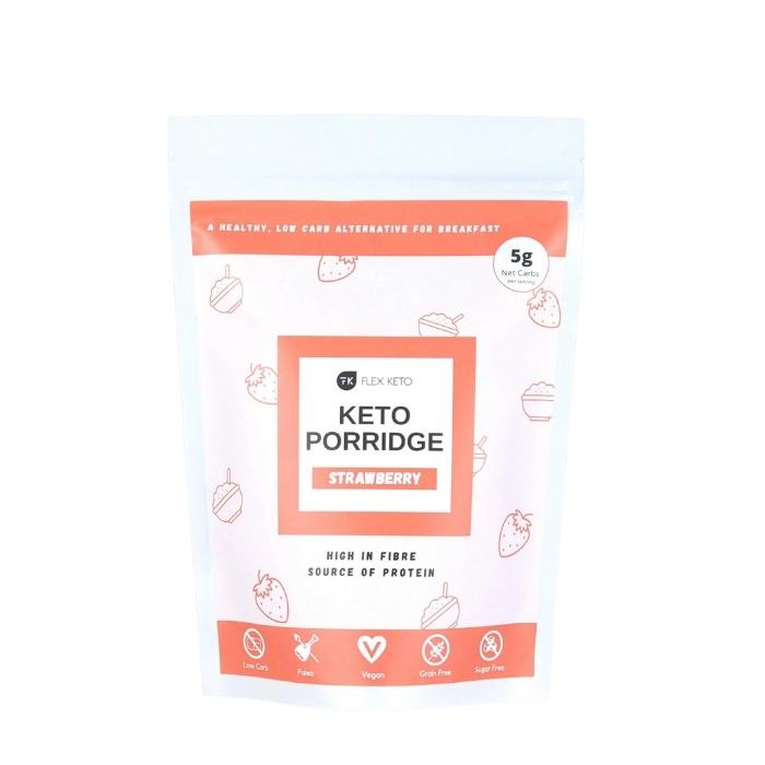Flex Keto - Keto Porridge, 250g, Strawberry - Front