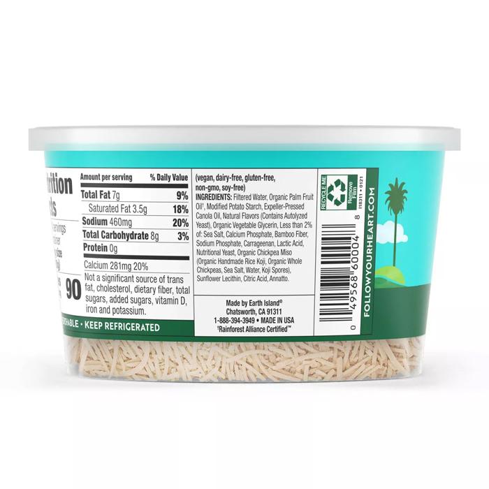 Follow Your Heart - Dairy Free Parmesan - Shredded,113g - back