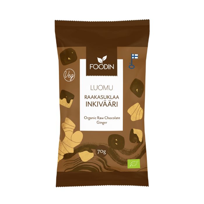 Foodin - Organic Raw Chocolate, 70g - Ginger