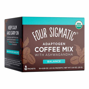 Four Sigmatic - Instant Adaptogen Coffee Mix with Tulsi & Ashwagandha, 10 Sachets | Pack of 4