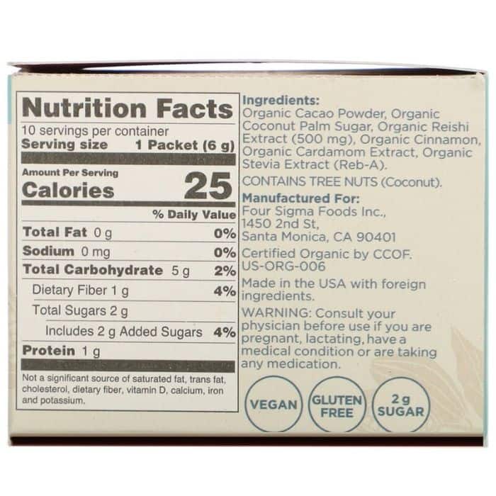 Four Sigmatic - Mushroom Cacao Mix with Reishi, 10 Sachets - PlantX UK