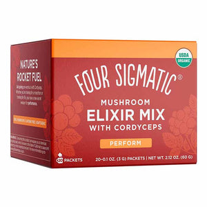 Four Sigmatic - Mushroom Elixir Mix with Cordyceps, 20 Sachets | Pack of 4