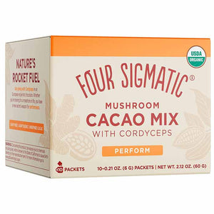 Four Sigmatic - Mushroom Hot Cacao Mix with Cordyceps, 10 Sachets | Pack of 4