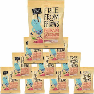 Free From Fellows - Rhubarb & Custard Hard Boiled Vegan Sweets, 70g | Pack of 10