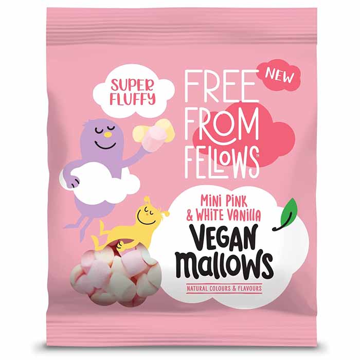 Free From Fellows - Vegan Mallows - Mini Vanilla Pink & White, 105g