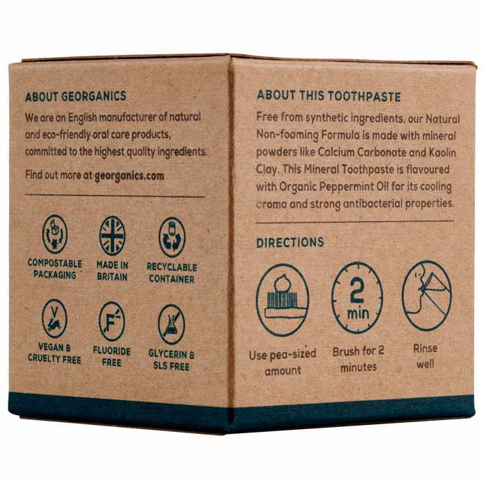 Georganics - Natural Mineral-Rich Toothpaste, English Peppermint, 60ml- side