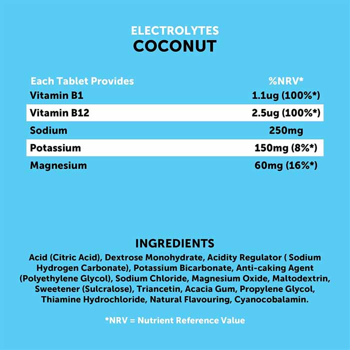 Get More Vits - Hydrating Electrolytes Effervescent Tablets Coconut, 10 Tablets - back