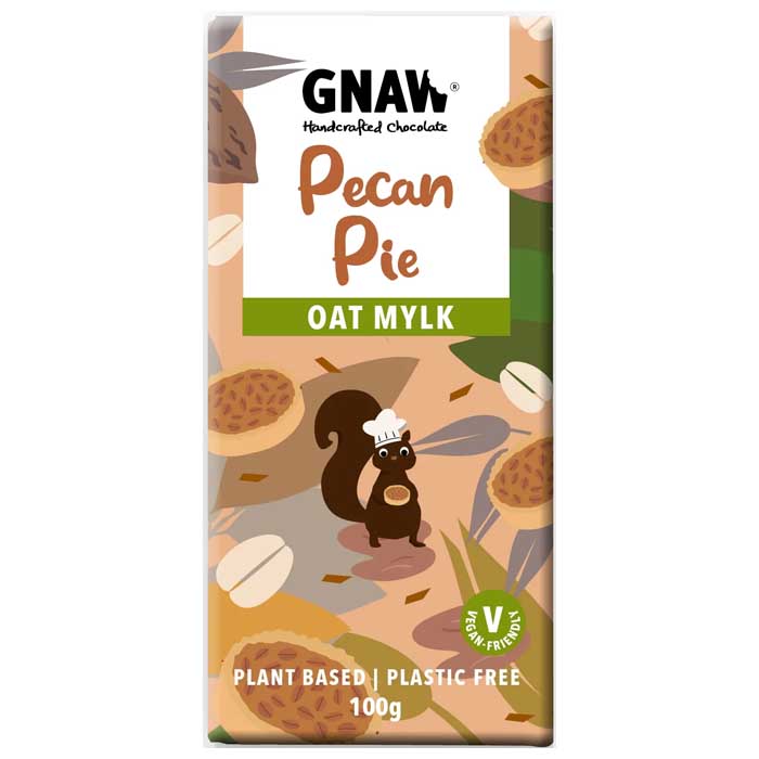 Gnaw - Oat Mylk Chocolate Bar - Pecan Pie (1 Bar), 100g