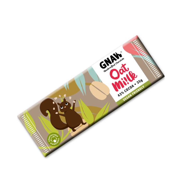 Gnaw - Vegan Oat Mi!lk Chocolate Bar Snack Size, 35g