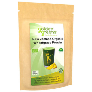 Golden Greens Organic - Organic New Zealand Wheatgrass Powder, 100g