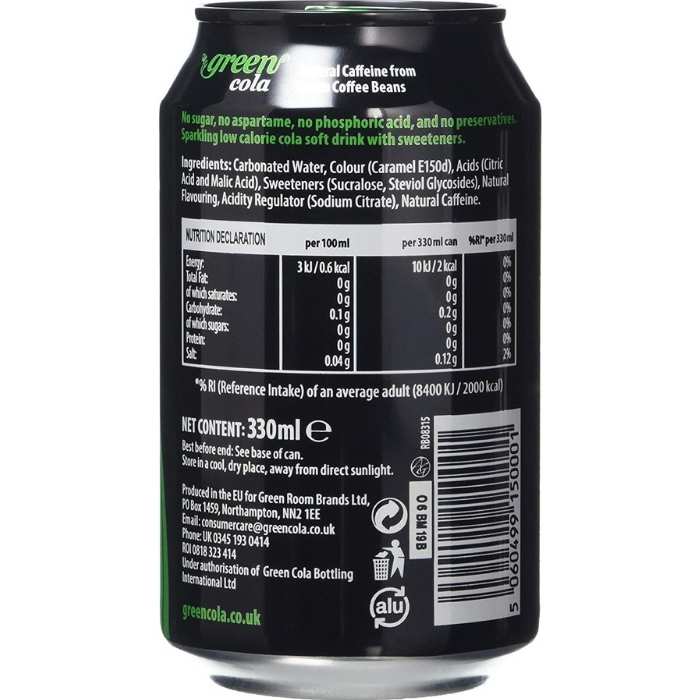 Green - Sugar-Free Cola back