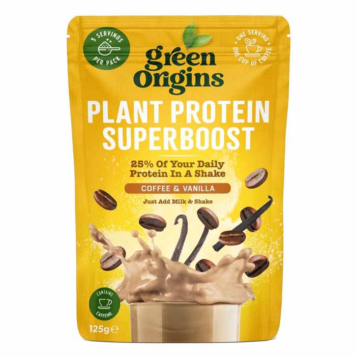 Green Origins - Plant Protein Superboost Shake - Coffee & Vanilla, 125g