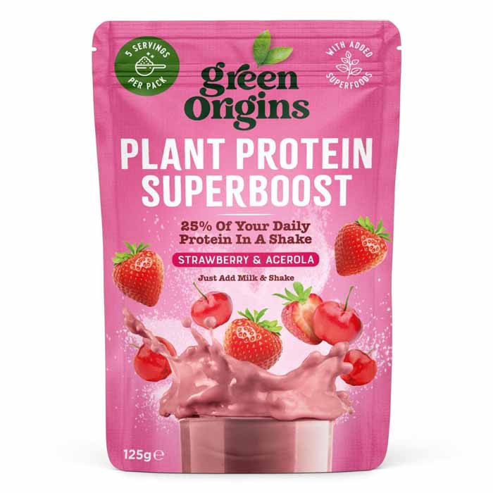Green Origins - Plant Protein Superboost Shake - Strawberry, 125g