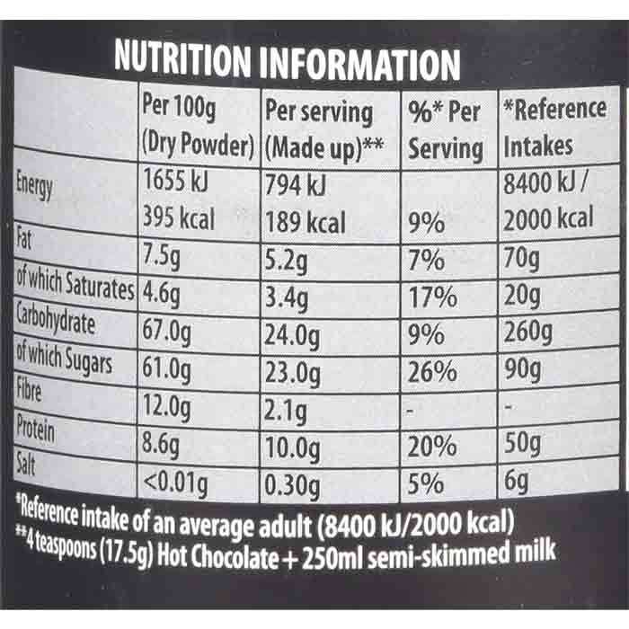 Green & Blacks - Hot Chocolate Drink Organic, 300g - Back