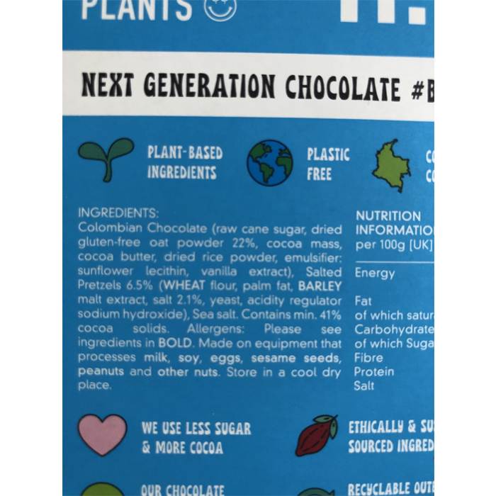H!P - Salty Pretzels Oat Milk Chocolate Bar, 70g - back