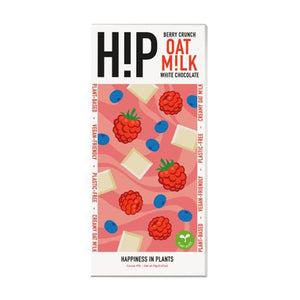 H!P - White Berry Crunch Oat Milk Chocolate Bar, 70g | Multiple Sizes