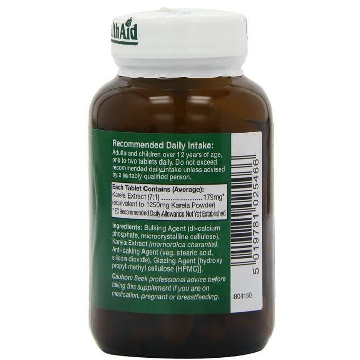 Health Aid - Karela Extract 1250mg, 60 tablets - back