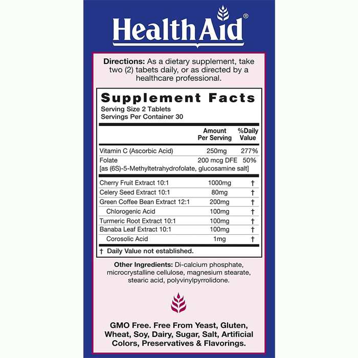 Health Aid-Uriprinol, 60 tablets - back