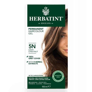Herbatint - 5N Light Chestnut Permanent Herbal Hair Colour, 150ml