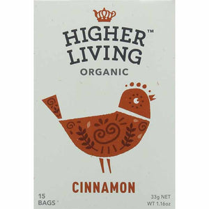 Higher Living - Organic Cinnamon Tea, 15 Bags | Pack of 4