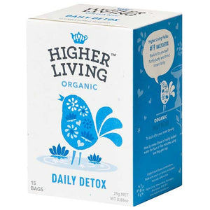 Higher Living - Organic Daily Detox Tea, 15 Bags | Pack of 4