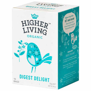 Higher Living - Organic Digest Delight Tea, 15 Bags | Pack of 4