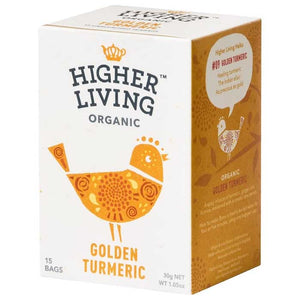Higher Living - Organic Golden Turmeric Tea, 15 Bags | Pack of 4