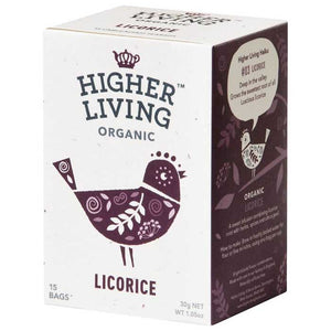 Higher Living - Organic Licorice Tea, 15 Bags | Pack of 4