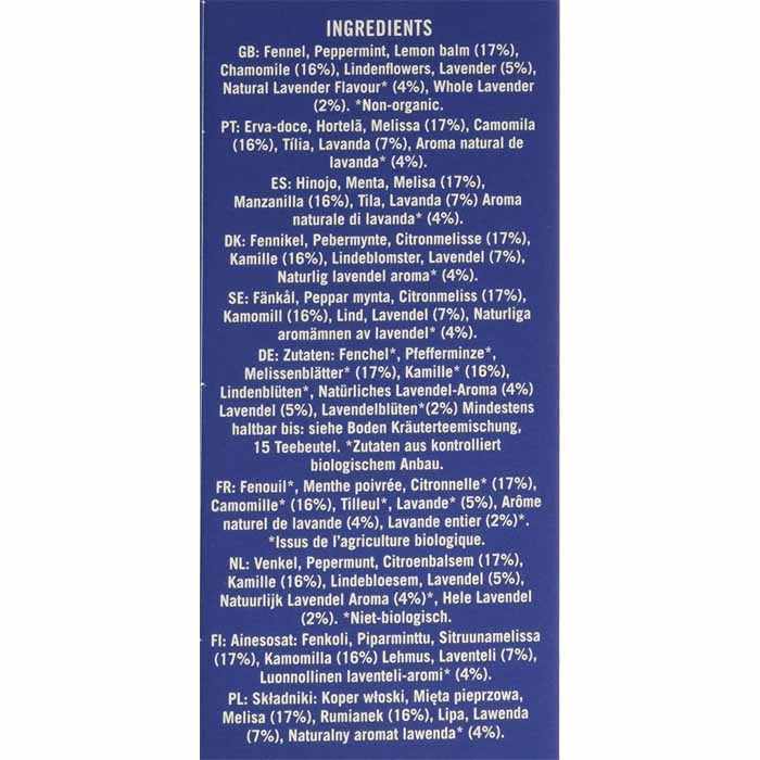 Higher Living - Organic Sweet Dreams Tea, 15 Bags - Back