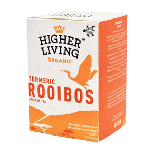 Higher Living Organic - Rooibos Turmeric Tea, 15 Bags | Pack of 4