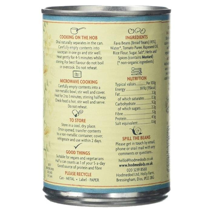 Hodmedod's - Organic British Vaal Dhal, 400g - back