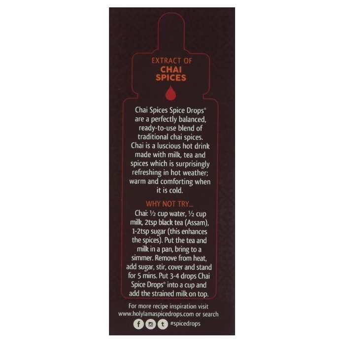 Holy Lama - Chai Spices Extract Spice Drops, 5ml - back