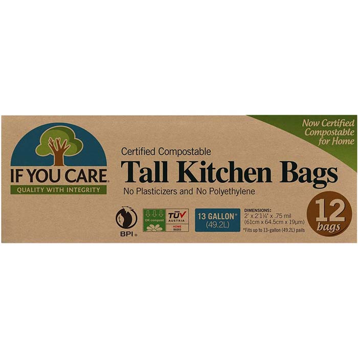 If You Care - FSC Certified Compostable Bags - 13 Gallon Tall Kitchen Bags ,12 Bags