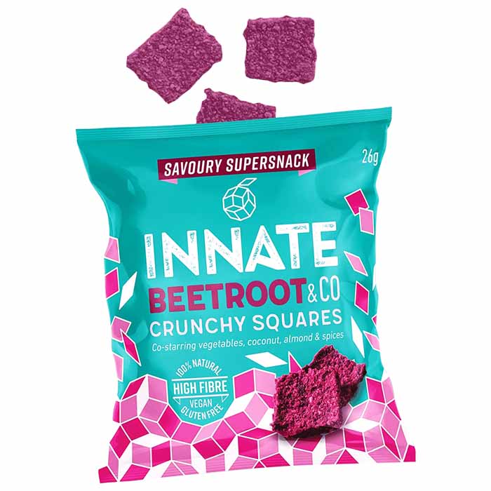 Innate - Crunchy Squares Superfood Snack - Beetroot Squares, 26g