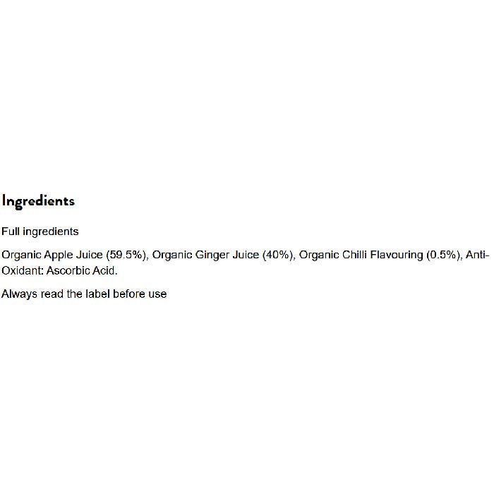 James White - Organic Xtra Ginger Zinger, 7cl  Pack of 15 - back