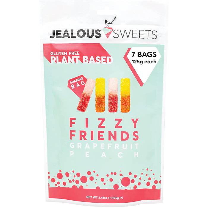 Jealous Sweets - Fizzy Friends Share Bag Vegan Gummies, 125g pack