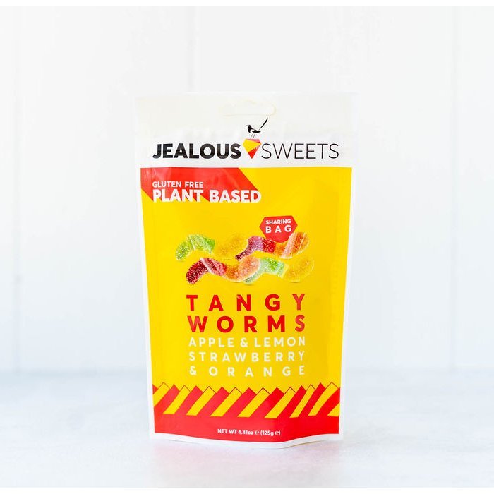 Jealous Sweets - Tangy Worms Share Bag Vegan Gummies, 125g
