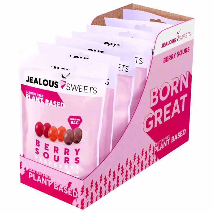 Jealous Sweets - Vegan Gummie Sours - Berry Sours Share Bag (125g) 7-Pack
