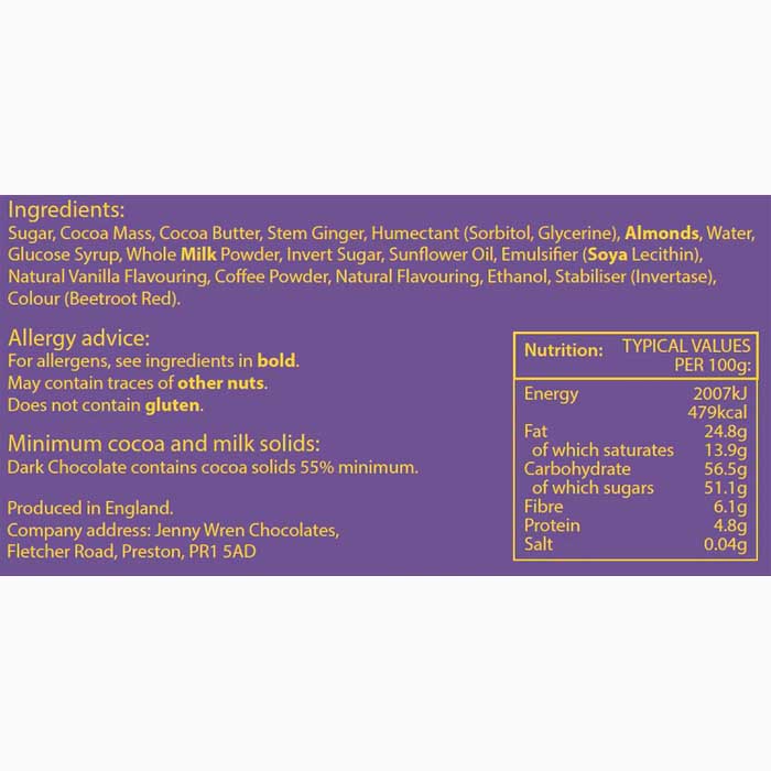 Jenny Wren - All Dark Chocolate Collection Gift Box, 150g - back